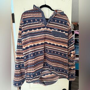 Patagonia Men's Geometric Crewneck Sweater - Navy and Rust